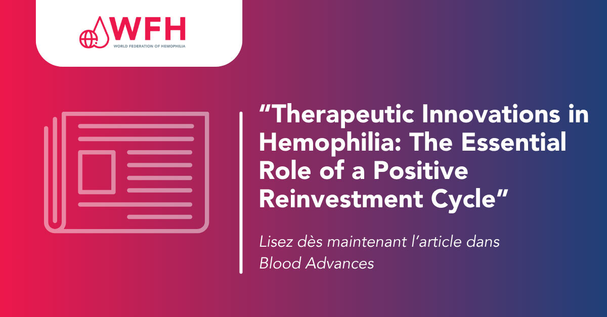 Publication d’un article sur les innovations thérapeutiques dans l’hémophilie