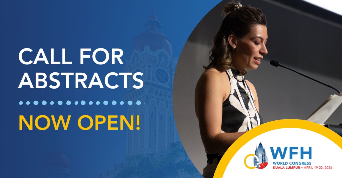 The call for abstracts is now open! Present your work on a global stage at the WFH 2026 World Congress