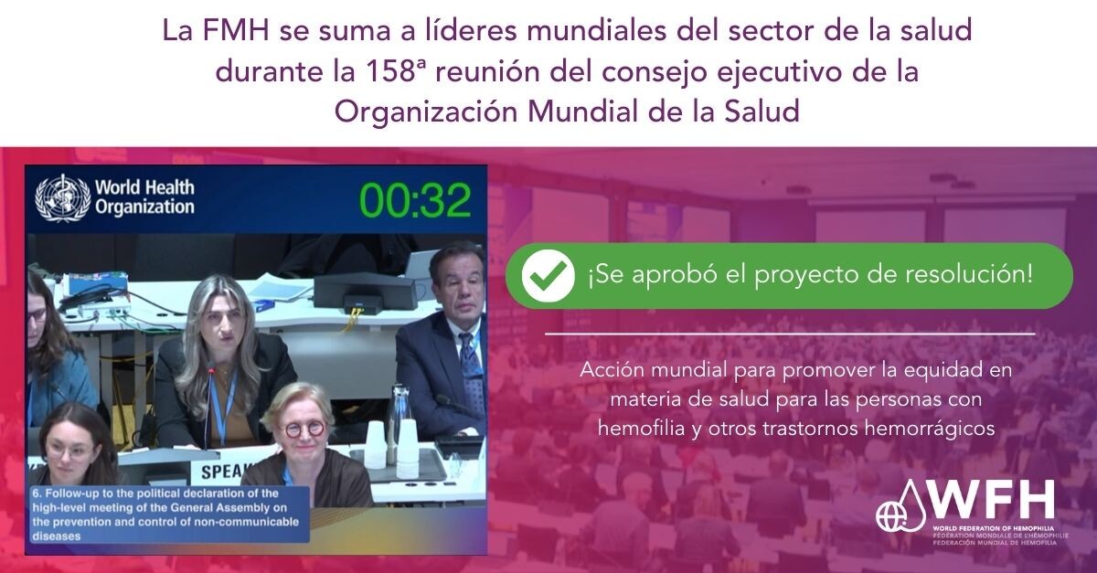 La FMH se suma a líderes mundiales del sector de la salud durante la 158ª reunión del consejo ejecutivo de la Organización Mundial de la Salud - ¡Se aprobó el proyecto de resolución!