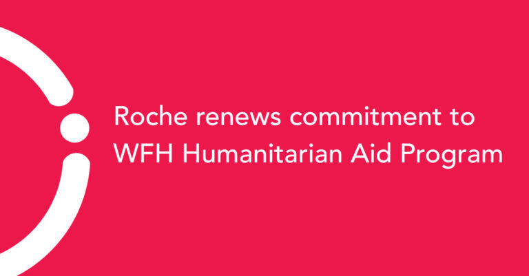 Roche renews commitment to WFH Humanitarian Aid Program