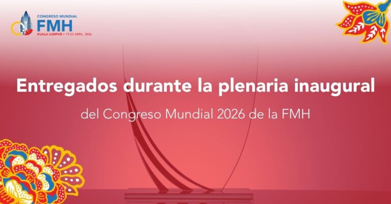 Reconocimiento a los receptores de los premios al voluntariado durante la ceremonia de apertura del Congreso Mundial 2026 de la FMH