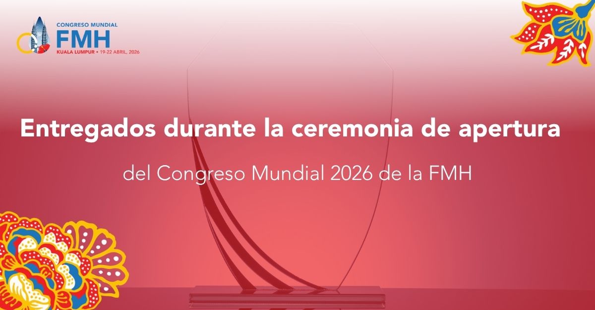 Reconocimiento a los receptores de los premios al voluntariado durante la ceremonia de apertura del Congreso Mundial 2026 de la FMH