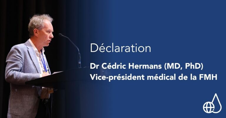 Cédric Hermans, le nouveau vice-président médical de la FMH, appelle à une mobilisation internationale en faveur des personnes atteintes d’un trouble de la coagulation