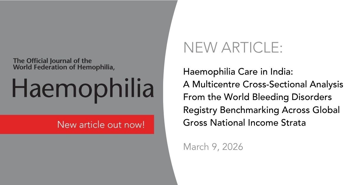 Article published on hemophilia care in India using WBDR data