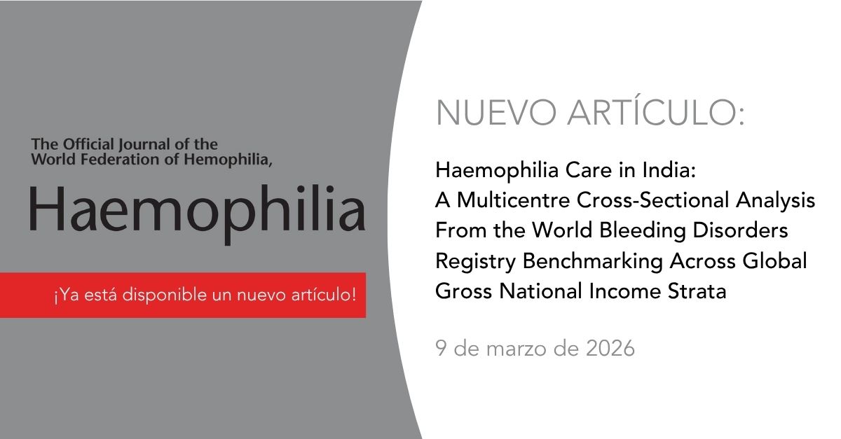 Se publica artículo sobre la atención de la hemofilia en India usando datos del RMTC