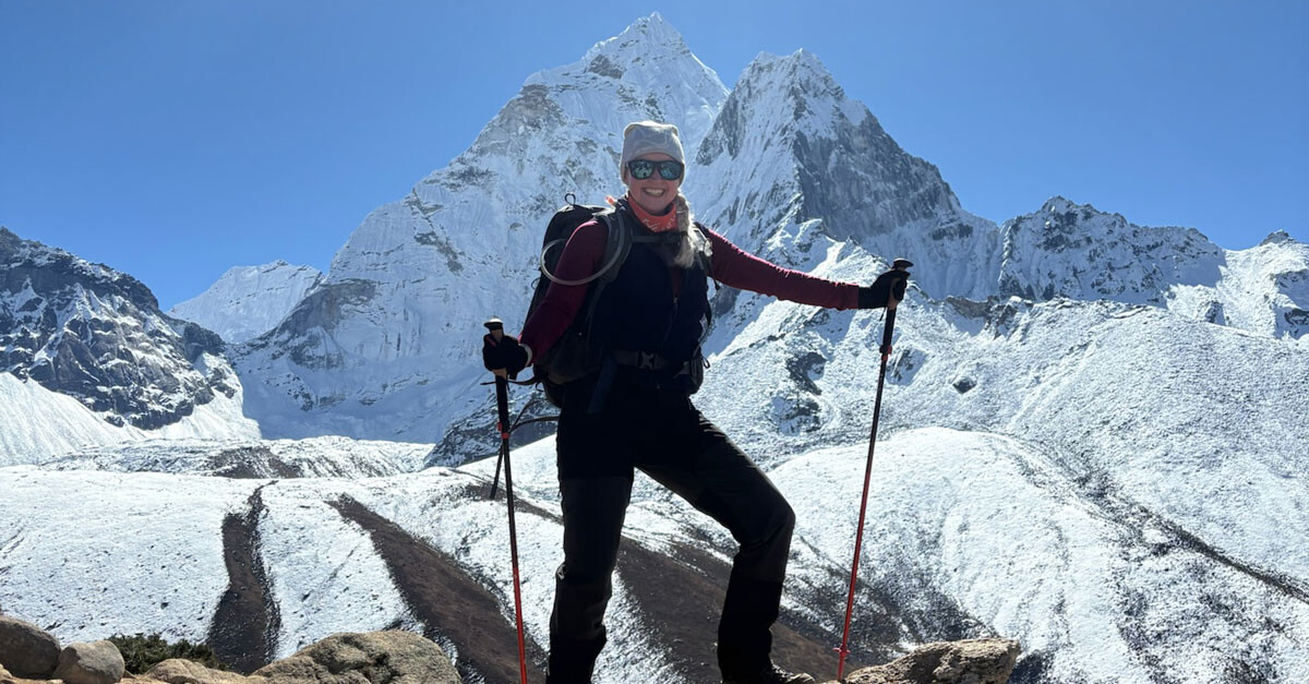 Maia Meier during the Mount Everest basecamp trek in October 2025.